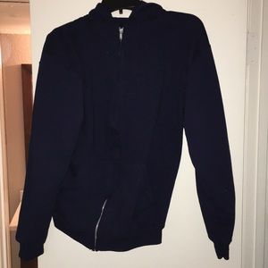 Dark Blue Zip up Hoodie